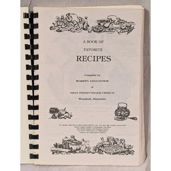 1992 Sharing Recipes Cookbook MN 1st Presbyterian Church Wrenshall Hot Dish Vtg - Picture 4 of 15